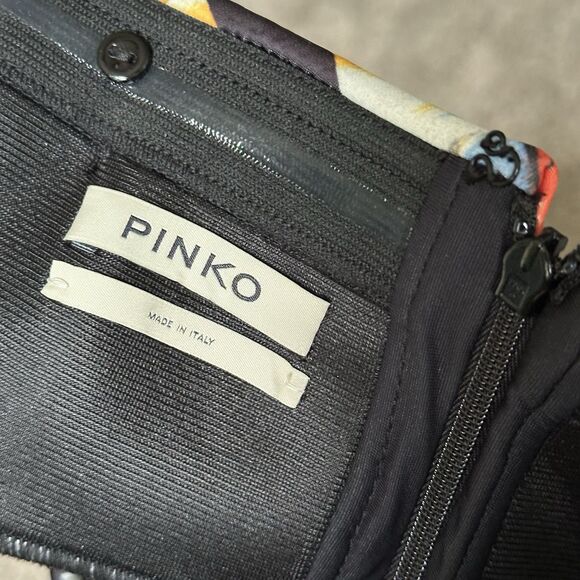 PINKO Italian Designer Strapless Print Cocktail Party Dress Made In Italy US 8 - Picture 6 of 12